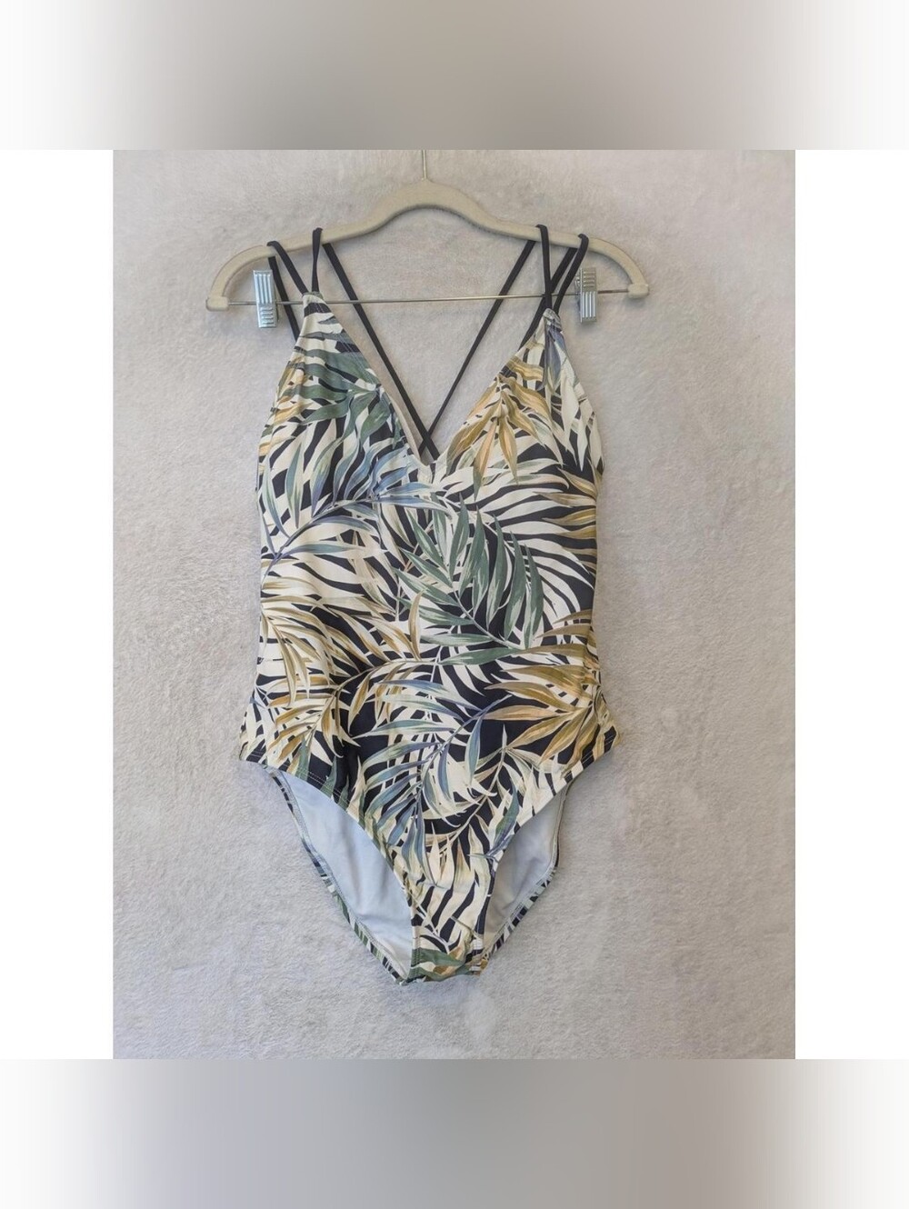 Hurley Multi Tropical Palm Strappy Back One Piece Swimsuit